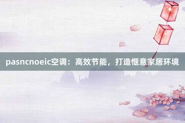 pasncnoeic空调：高效节能，打造惬意家居环境