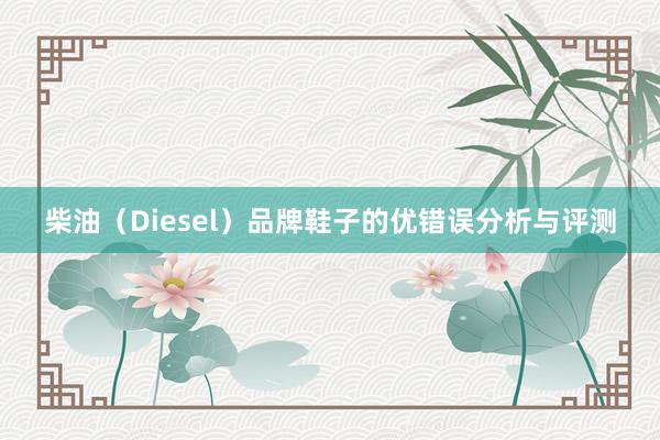 柴油（Diesel）品牌鞋子的优错误分析与评测